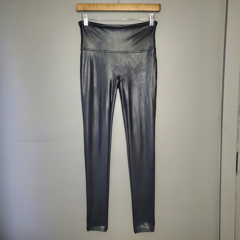 Spanx Faux Leather‎ Leggings Black High Waist Medium M